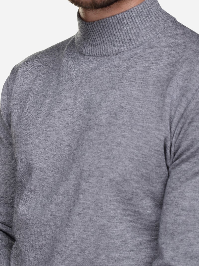 Jersey de vestir con cuello de chimenea - Yves Enzo Gris - Kiabi
