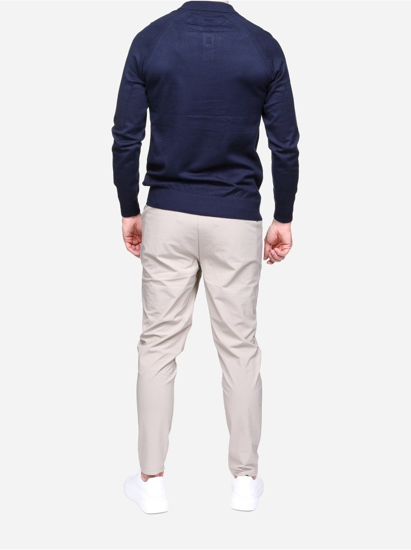 Jersey de vestir con cuello de polo - Frilivin Azul oscuro - Kiabi