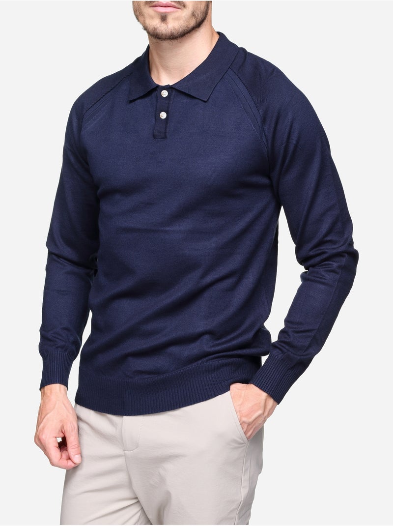 Jersey de vestir con cuello de polo - Frilivin Azul oscuro - Kiabi