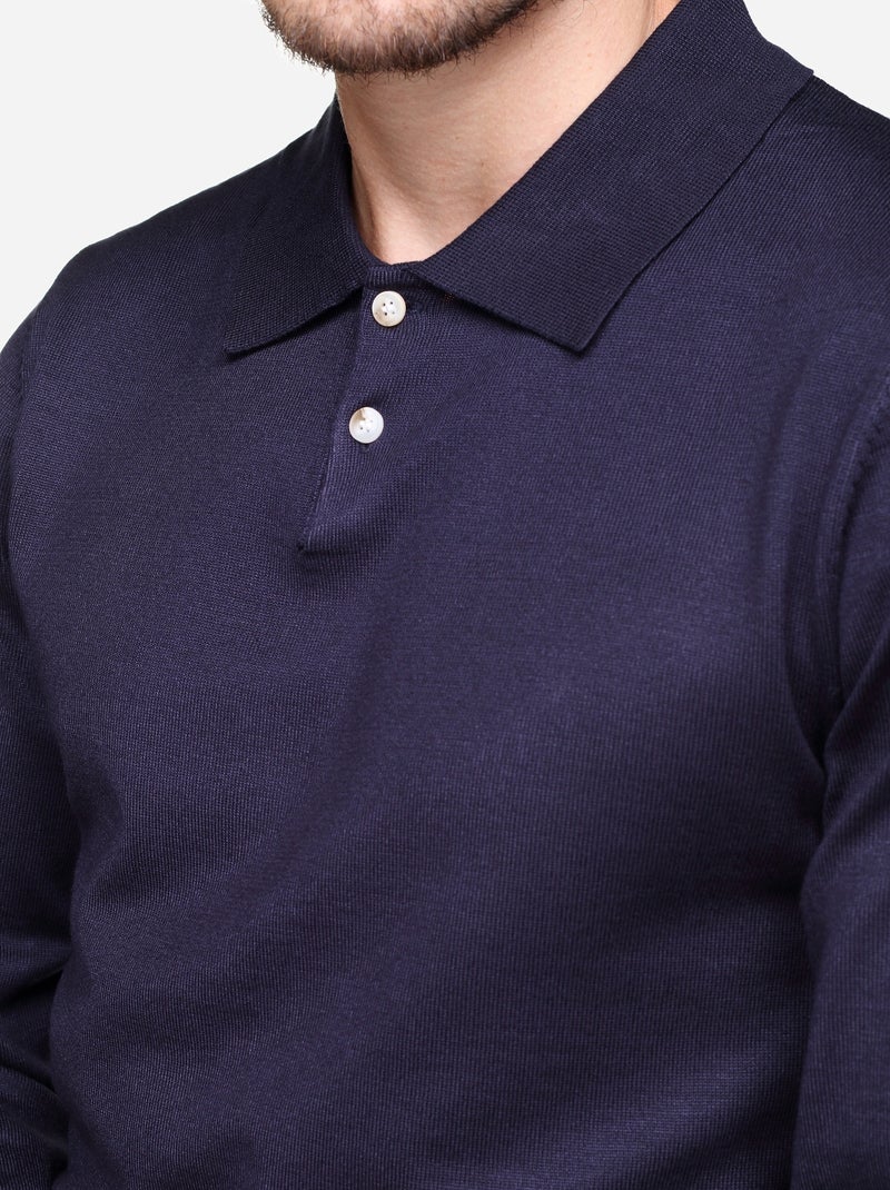 Jersey de vestir con cuello de polo - Frilivin Azul oscuro - Kiabi