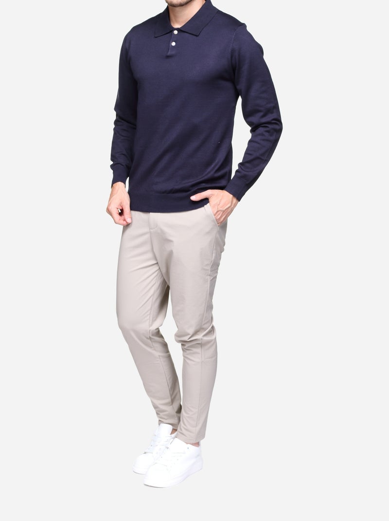 Jersey de vestir con cuello de polo - Frilivin Azul oscuro - Kiabi