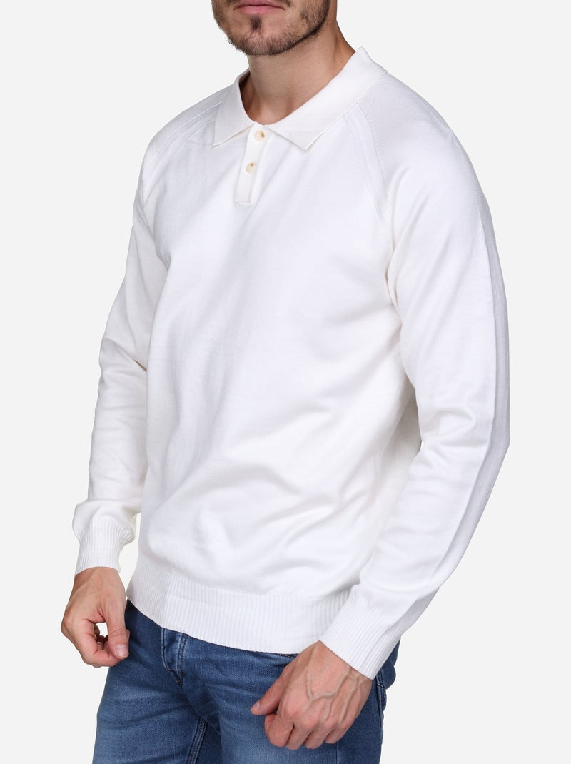 Jersey de vestir con cuello de polo - Frilivin Blanco - Kiabi