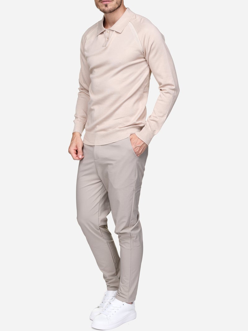 Jersey de vestir con cuello de polo - Frilivin Crema - Kiabi
