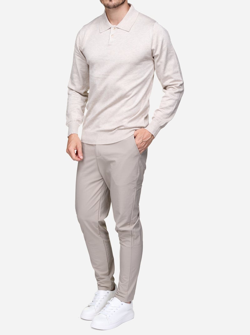 Jersey de vestir con cuello de polo - Frilivin Crema - Kiabi