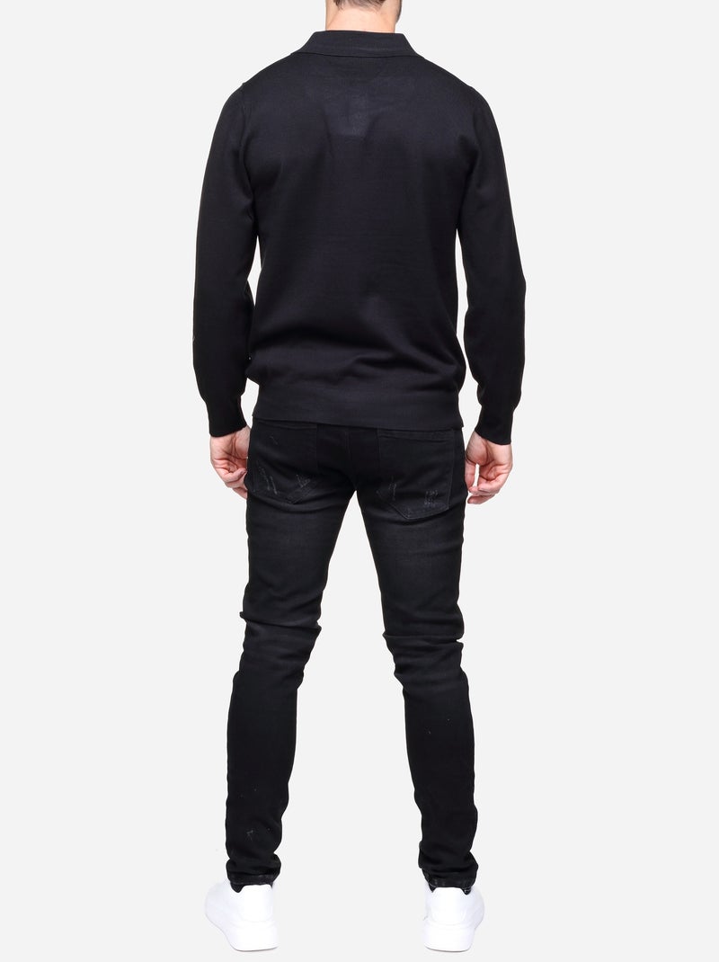 Jersey de vestir con cuello de polo - Frilivin Negro - Kiabi