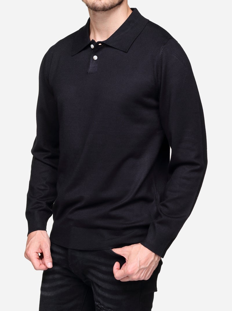 Jersey de vestir con cuello de polo - Frilivin Negro - Kiabi
