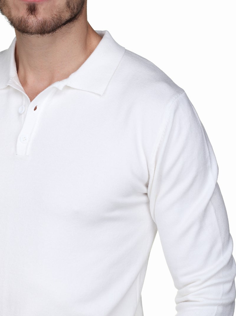 Jersey de vestir con cuello de polo - Kenzarro Blanco - Kiabi