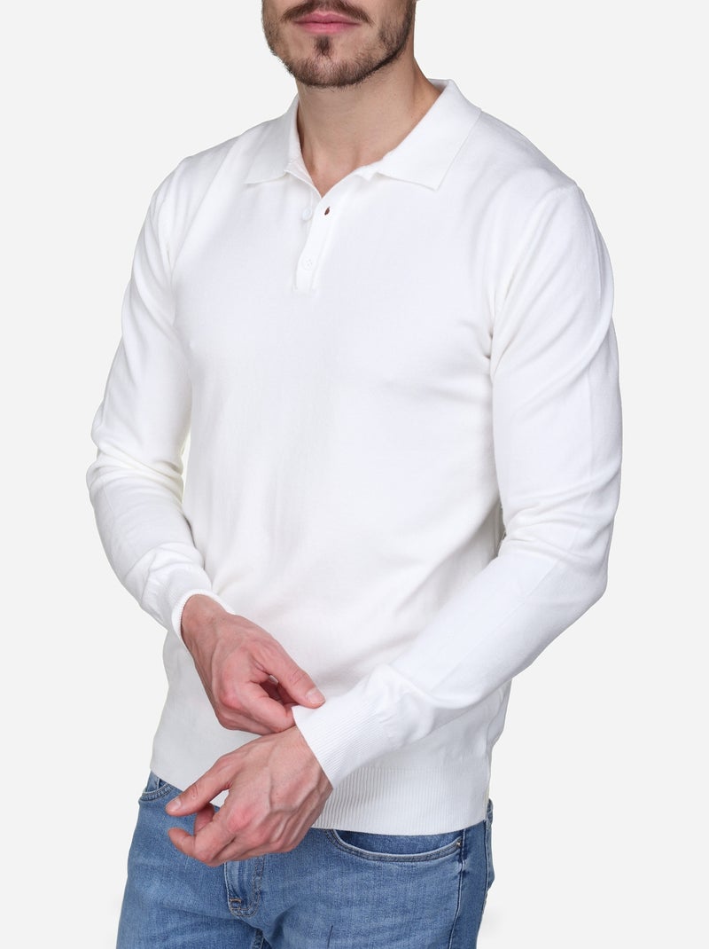 Jersey de vestir con cuello de polo - Kenzarro Blanco - Kiabi