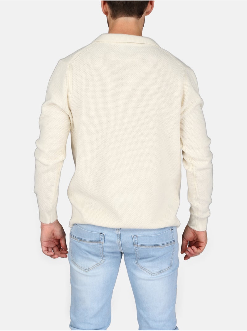 Jersey de vestir con cuello de polo - Kenzarro Blanco - Kiabi