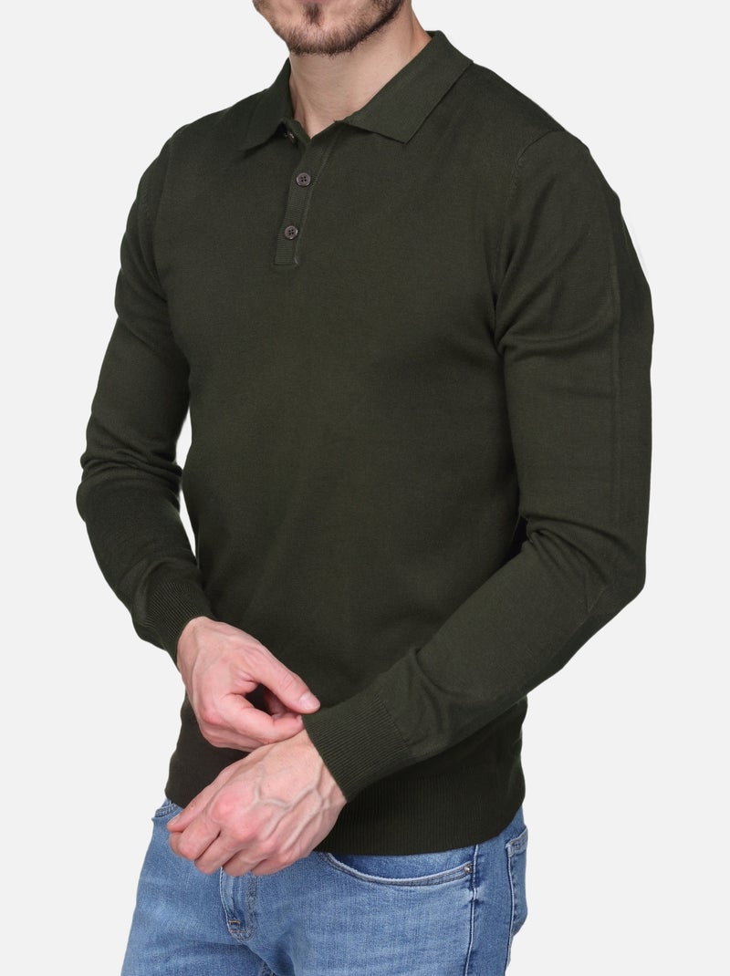 Jersey de vestir con cuello de polo - Kenzarro Caqui - Kiabi