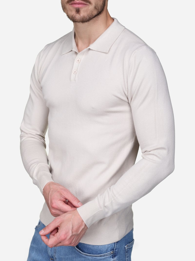 Jersey de vestir con cuello de polo - Kenzarro Crema - Kiabi