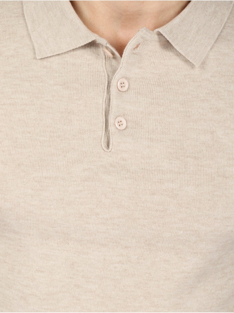 Jersey de vestir con cuello de polo - Kenzarro Crema - Kiabi
