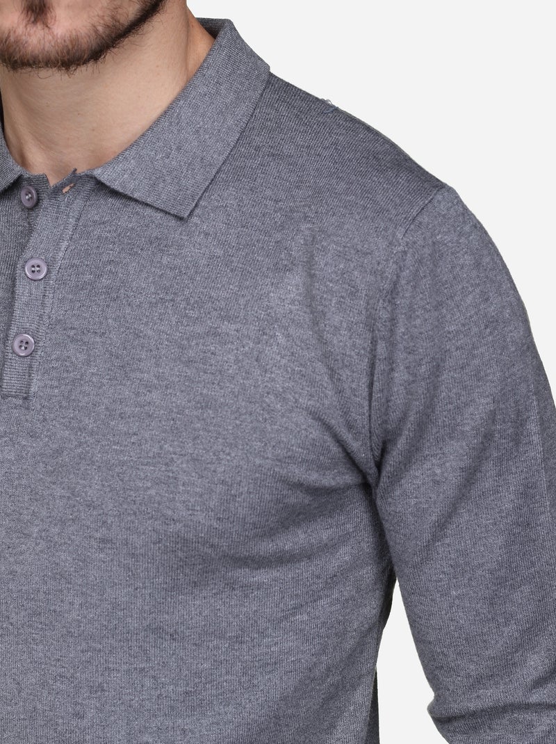 Jersey de vestir con cuello de polo - Kenzarro Gris claro - Kiabi