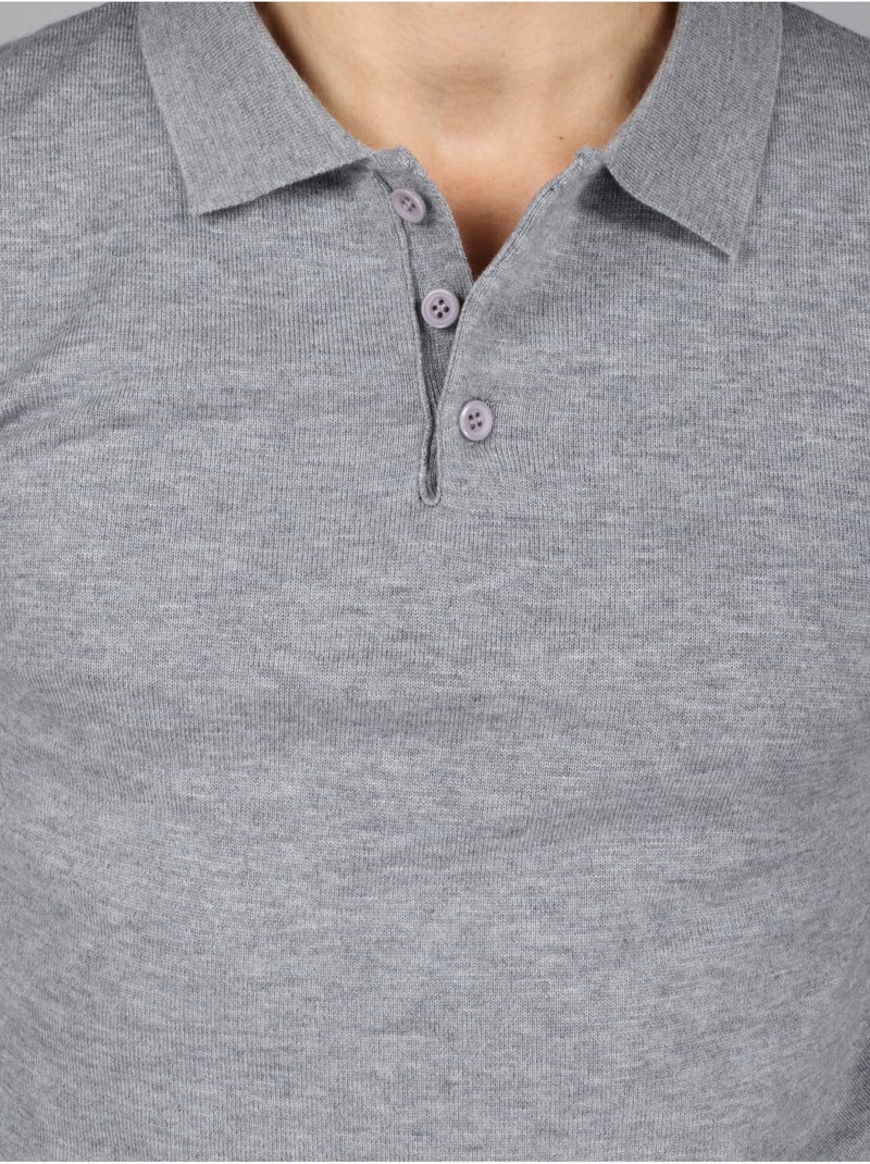 Jersey de vestir con cuello de polo - Kenzarro Gris claro - Kiabi