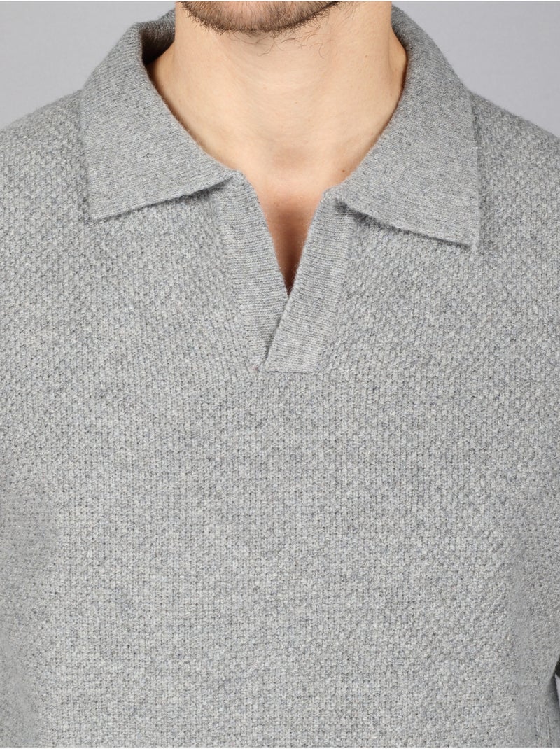 Jersey de vestir con cuello de polo - Kenzarro Gris claro - Kiabi