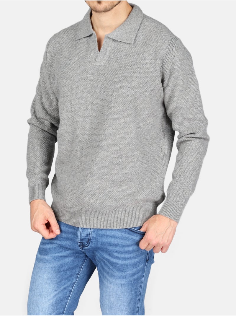 Jersey de vestir con cuello de polo - Kenzarro Gris claro - Kiabi