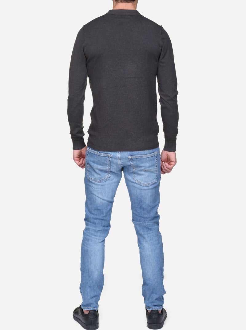 Jersey de vestir con cuello de polo - Kenzarro Gris oscuro - Kiabi