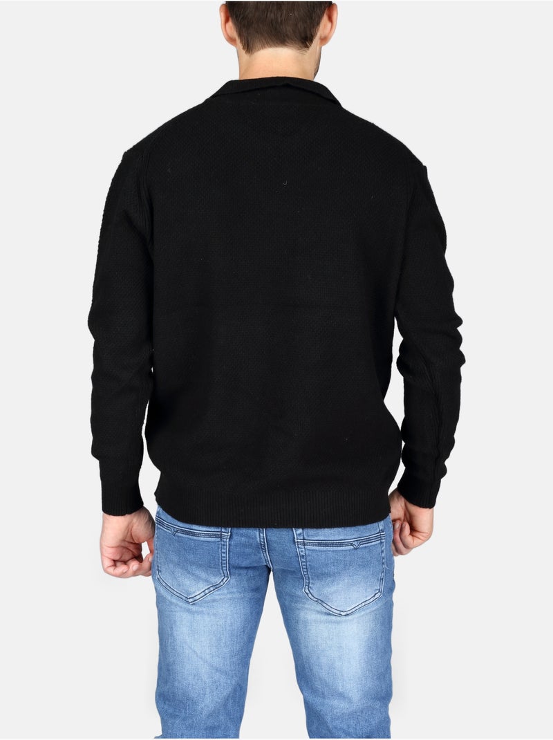 Jersey de vestir con cuello de polo - Kenzarro Negro - Kiabi