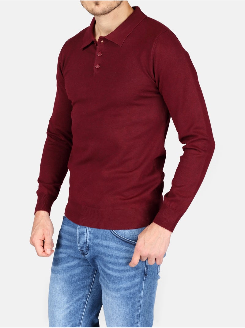 Jersey de vestir con cuello de polo - Kenzarro Rojo - Kiabi