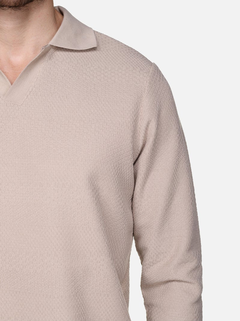 Jersey de vestir con cuello en V - Frilivin Crema - Kiabi