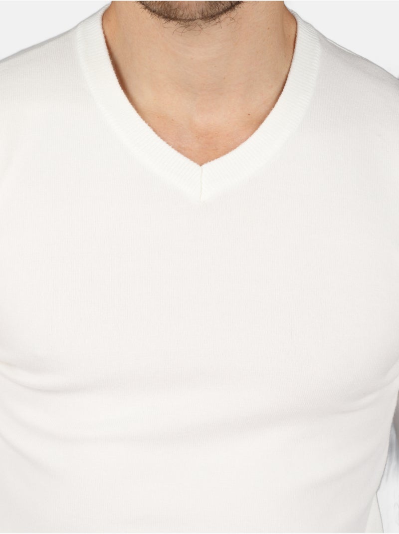 Jersey de vestir con cuello en V - Kenzarro Blanco - Kiabi