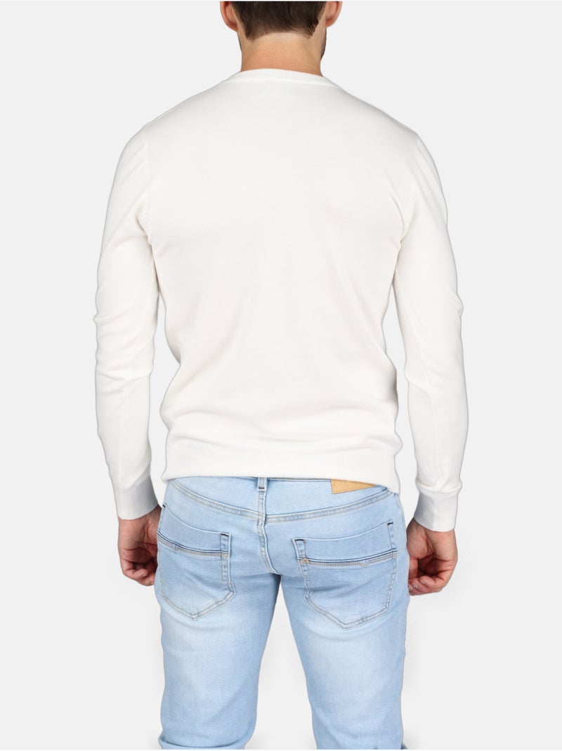 Jersey de vestir con cuello en V - Kenzarro Blanco - Kiabi