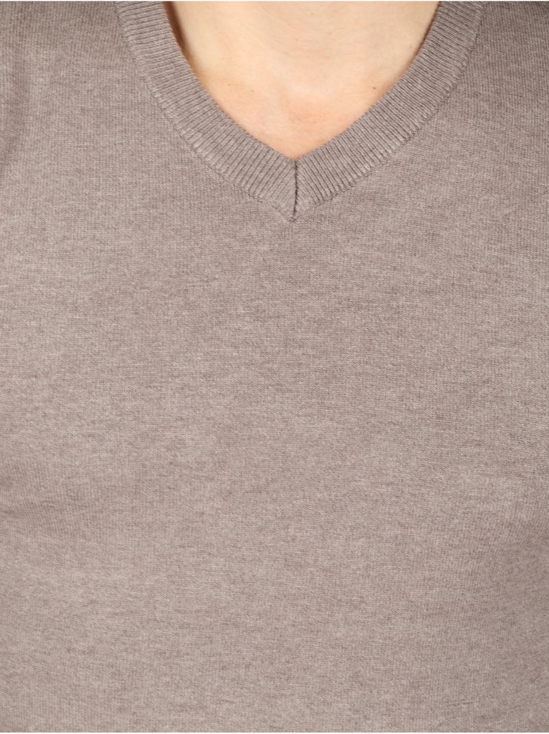Jersey de vestir con cuello en V - Kenzarro Gris beige - Kiabi
