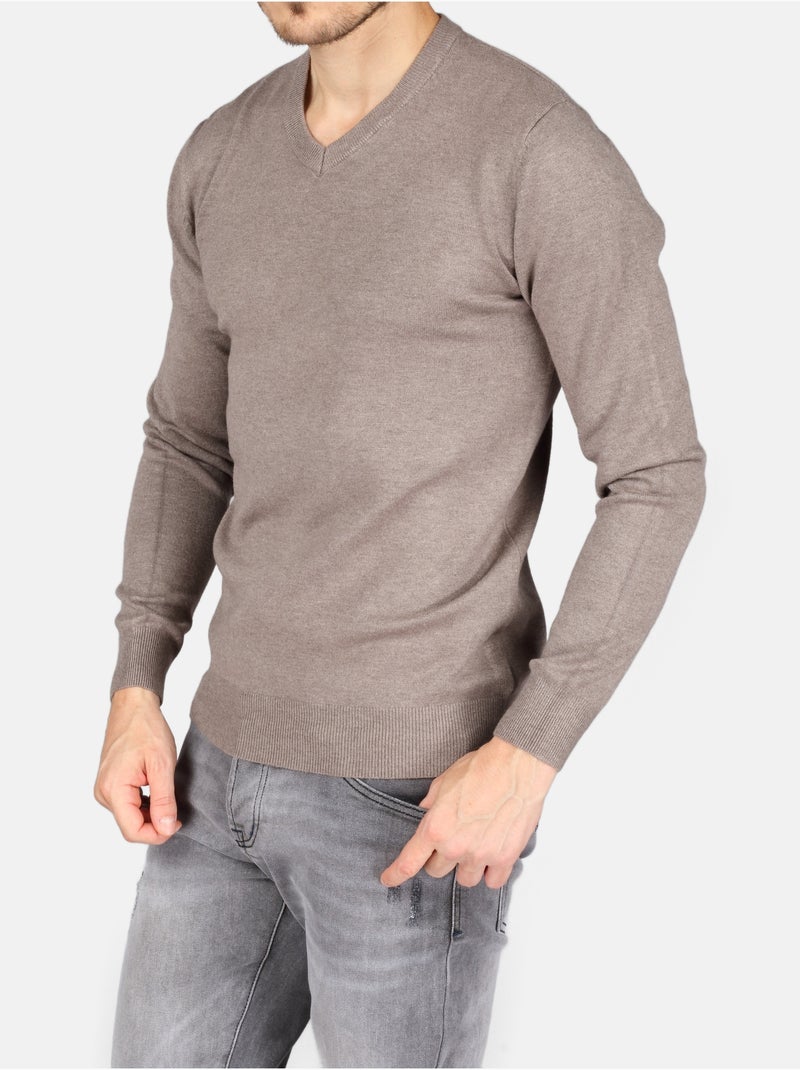 Jersey de vestir con cuello en V - Kenzarro Gris beige - Kiabi