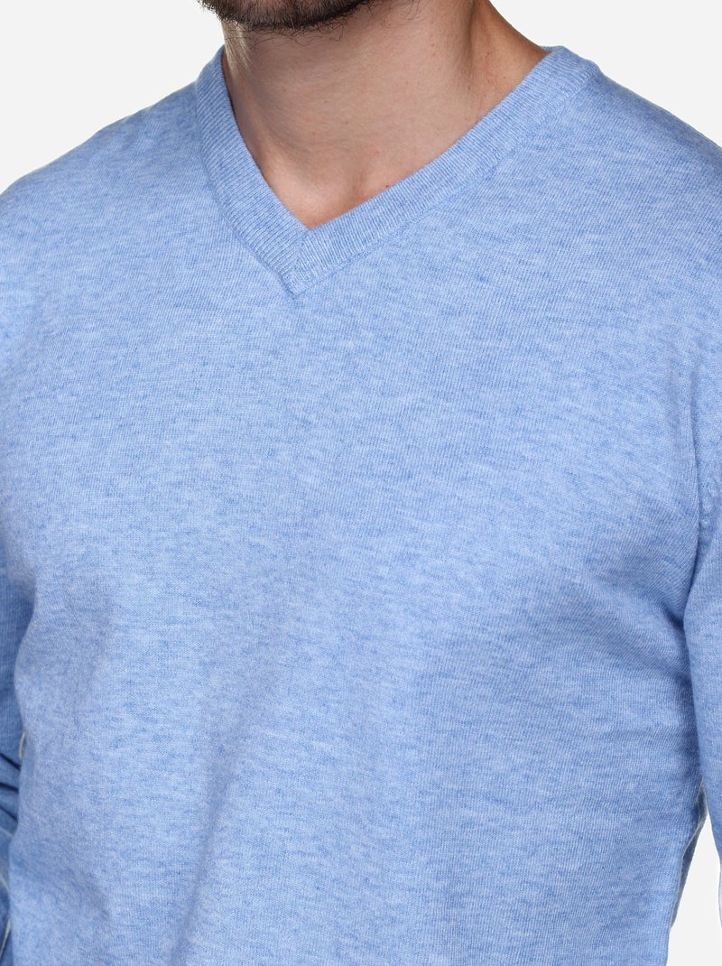 Jersey de vestir con cuello en V - Yves Enzo Azul - Kiabi