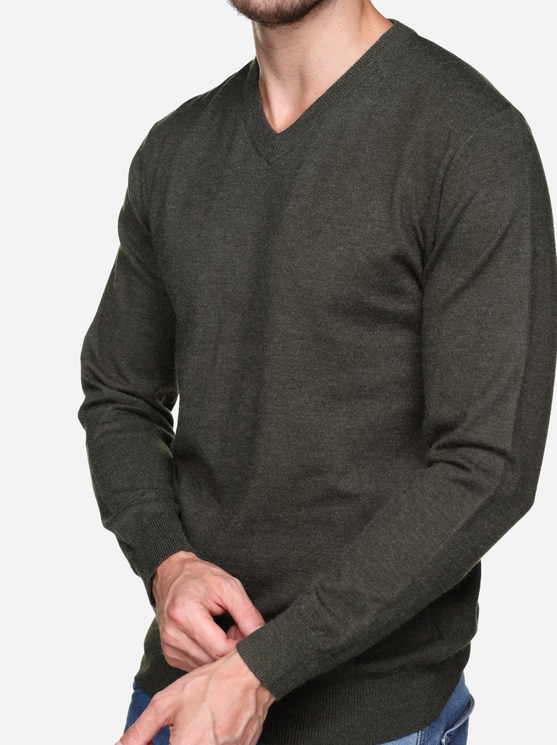 Jersey de vestir con cuello en V - Yves Enzo Caqui - Kiabi