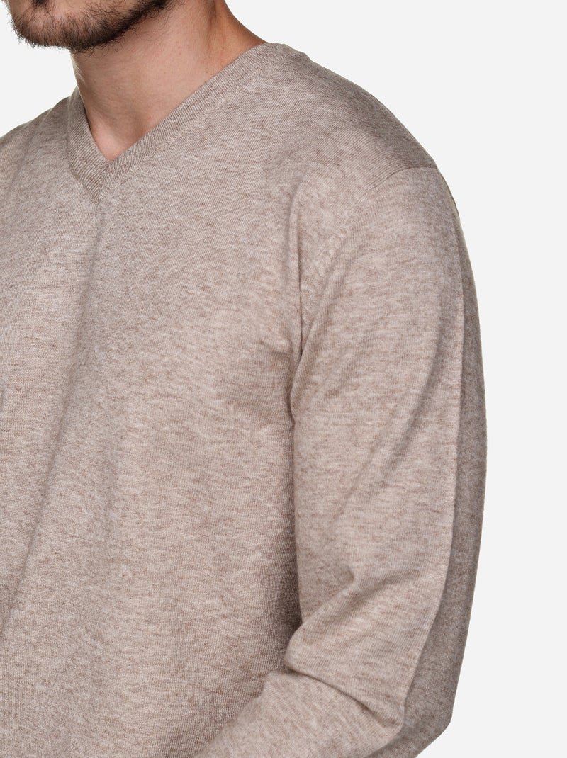 Jersey de vestir con cuello en V - Yves Enzo Crema - Kiabi