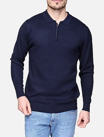 Jersey de vestir con cuello polo y cremallera - Frilivin