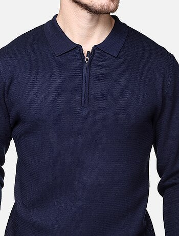 Jersey de vestir con cuello polo y cremallera - Frilivin