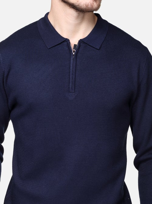 Jersey de vestir con cuello polo y cremallera - Frilivin - Kiabi Jersey de vestir con cuello polo y cremallera - Frilivin - Kiabi
