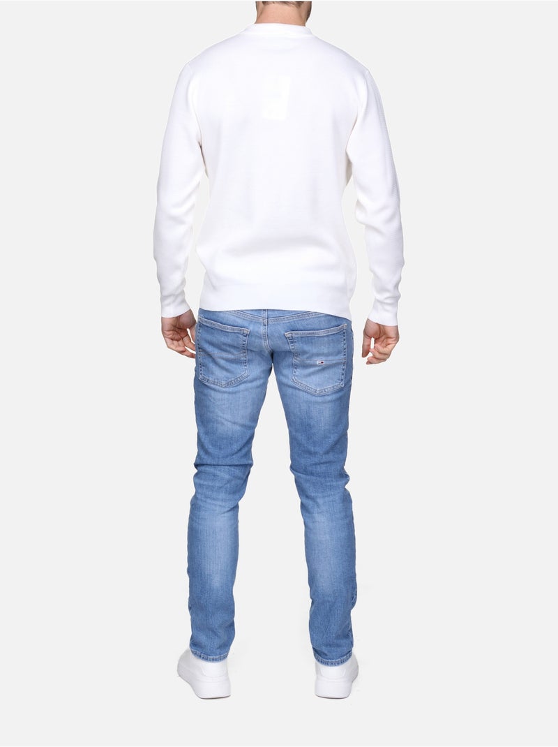 Jersey de vestir con cuello polo y cremallera - Frilivin Blanco - Kiabi