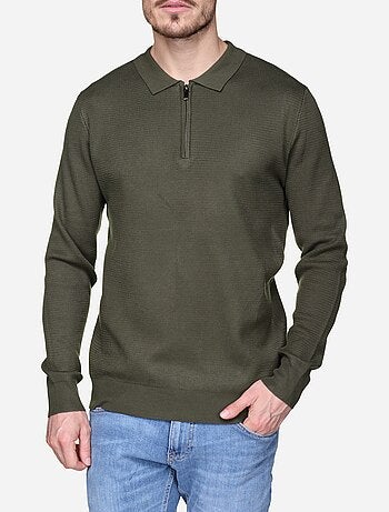 Jersey de vestir con cuello polo y cremallera - Frilivin