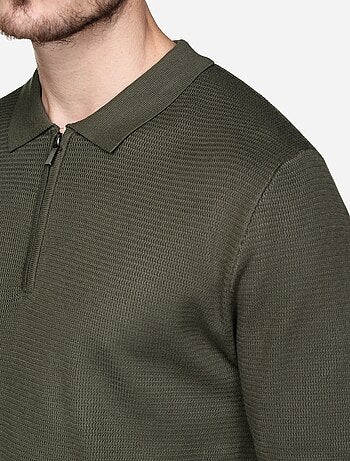 Jersey de vestir con cuello polo y cremallera - Frilivin