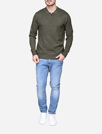 Jersey de vestir con cuello polo y cremallera - Frilivin
