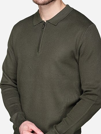 Jersey de vestir con cuello polo y cremallera - Frilivin