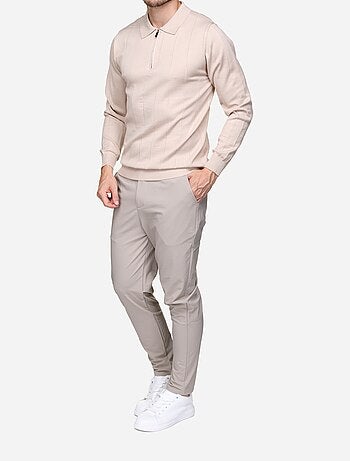 Jersey de vestir con cuello polo y cremallera - Frilivin