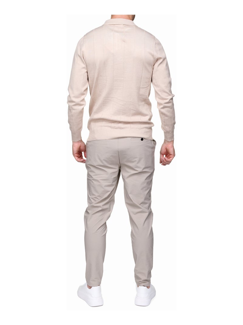 Jersey de vestir con cuello polo y cremallera - Frilivin Crema - Kiabi