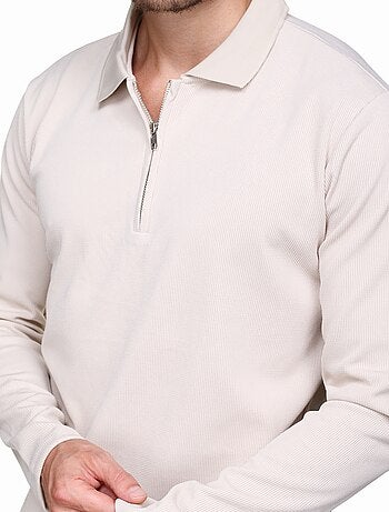 Jersey de vestir con cuello polo y cremallera - Frilivin