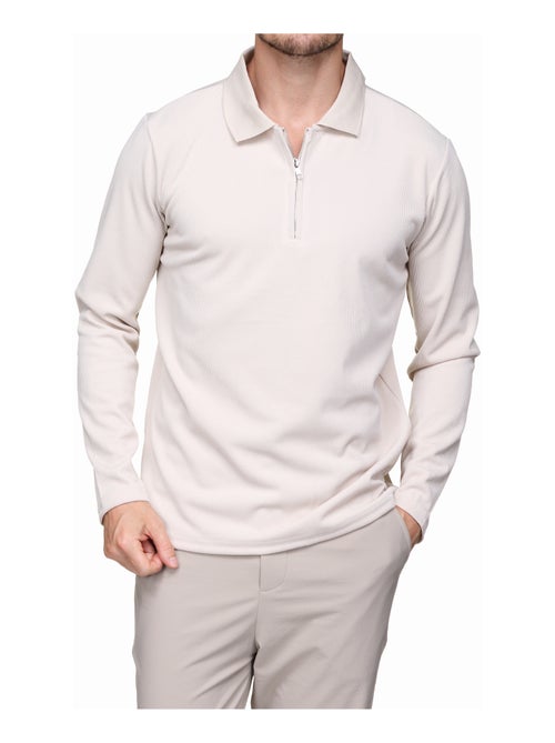 Jersey de vestir con cuello polo y cremallera - Frilivin - Kiabi