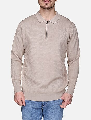 Jersey de vestir con cuello polo y cremallera - Frilivin