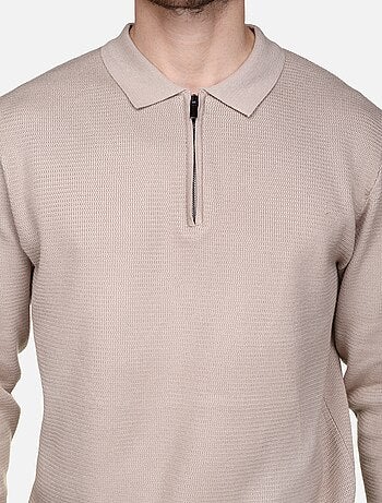 Jersey de vestir con cuello polo y cremallera - Frilivin