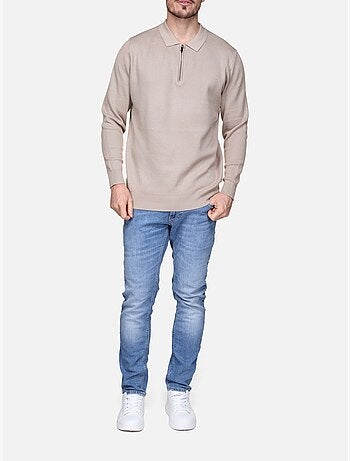 Jersey de vestir con cuello polo y cremallera - Frilivin