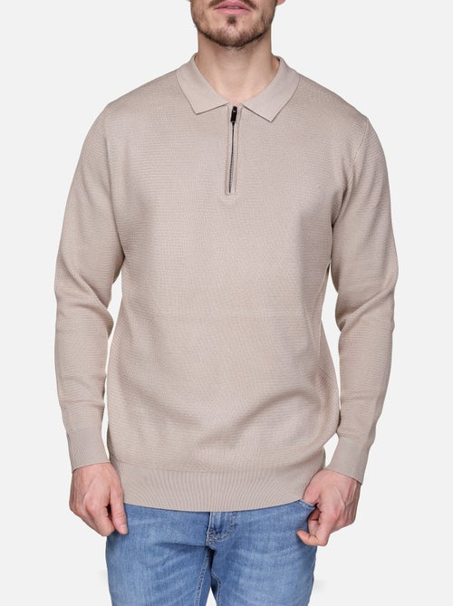 Jersey de vestir con cuello polo y cremallera - Frilivin - Kiabi