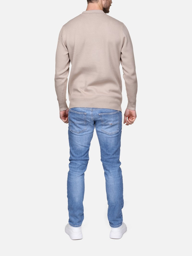 Jersey de vestir con cuello polo y cremallera - Frilivin Crema - Kiabi