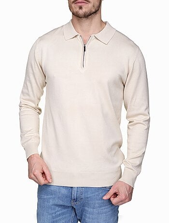 Jersey de vestir con cuello polo y cremallera - Frilivin