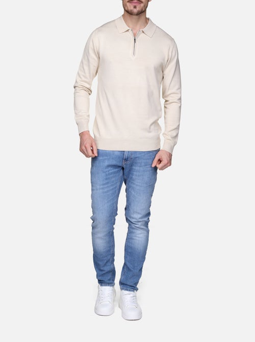 Jersey de vestir con cuello polo y cremallera - Frilivin - Kiabi